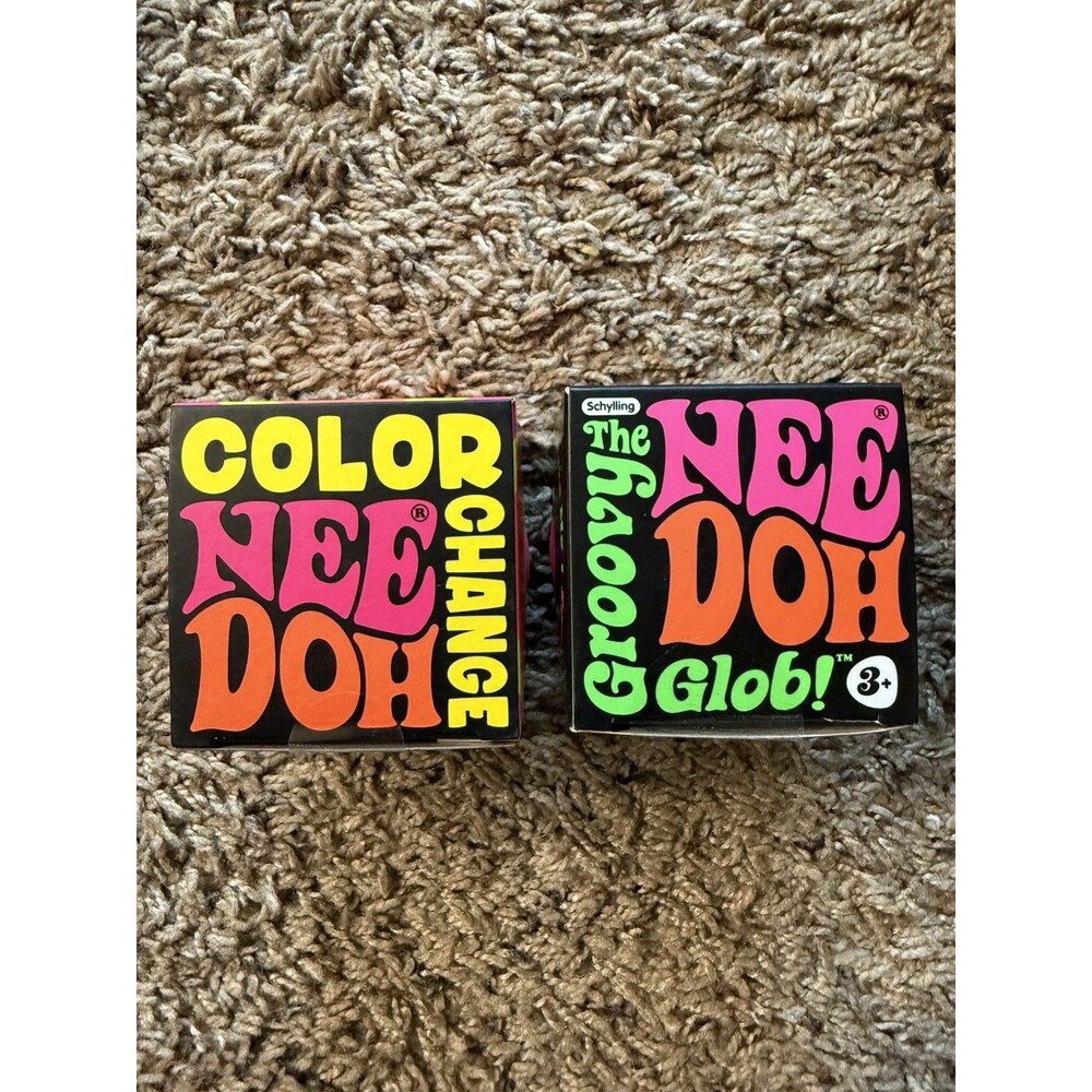 NeeDoh Color Change & Groovy Glob PINK Bundle Schylling  - Sensory Toy NEW
